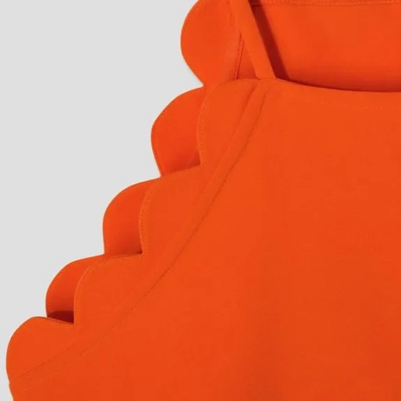 Victoria Beckham for Target Orange Scalloper Tie Romper - Picture 2 of 3